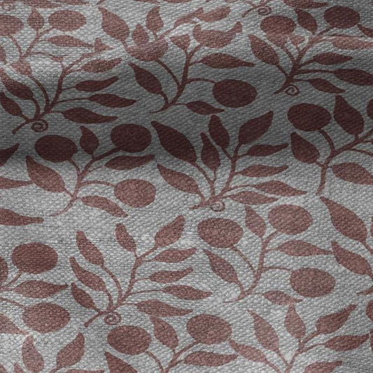 100% LINEN Fabric William Morris Rosehip pink gray - oatmeal linen fabric with botanical print - Victorian Art Craft Historical 3280