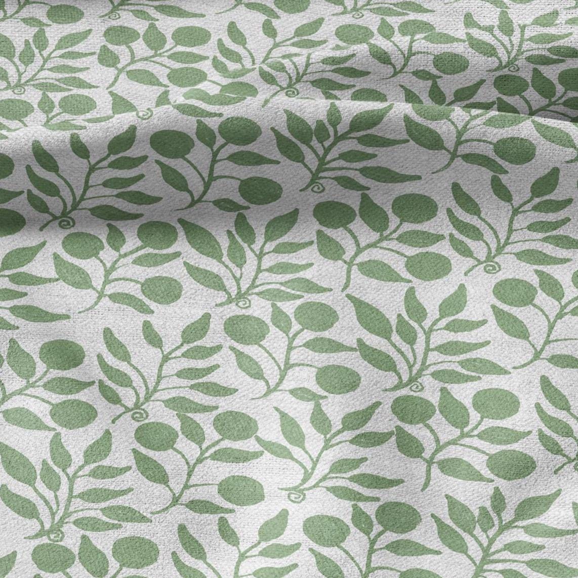 100% LINEN Fabric William Morris Rosehip pale green print - British linen floral upholstery home textile Victorian fabrics 3268