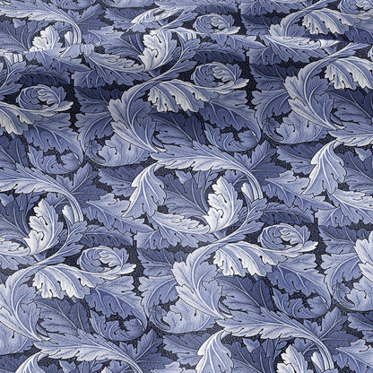 William Morris Acanthus blue print on 100% LINEN - Victorian Art crafts linen Fabric - botanical Historical upholstery home textile 3635