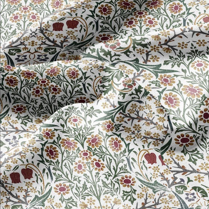 William Morris Blackthorn 100% LINEN Fabric - British linen floral upholstery home textile Victorian fabrics blue green 3179