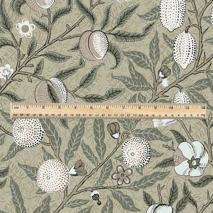 William Morris Fruits 100% LINEN Fabric - British linen floral upholstery - lemon Pomegranate home textile Victorian fabrics khaki 3191
