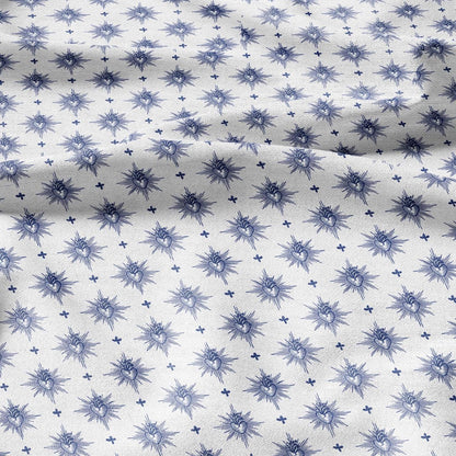 100% LINEN Fabric Sacred heart linen -blue white fabric for upholstery home decor dress making 3006