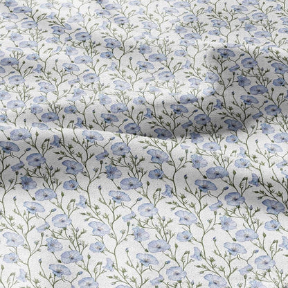100% LINEN Fabric Linum flower print - Lithuanian floral linen heavy for upholstery home decor - medium for dress making 2790