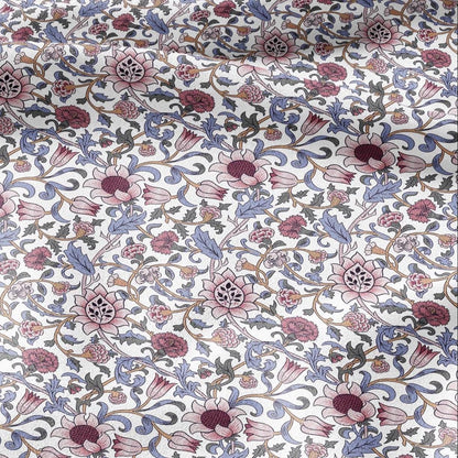 100% linen fabric William Morris Evenlode print - Victorian Art crafts blossom - Historical pattern fabric upholstery dress making 2529W