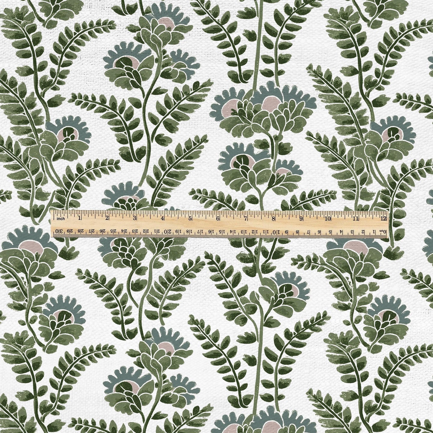 100% LINEN Fabric Modern abstract green vines - botanical Grandmillenial - heavy linen fabric for upholstery home decor 3110