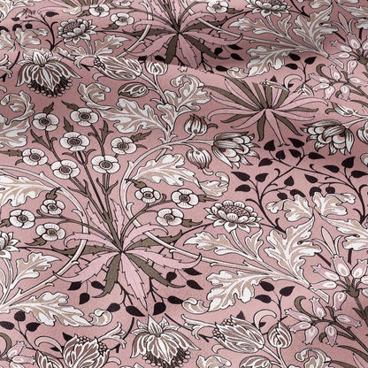 100% LINEN Fabric William Morris Hyacinth pink print - British linen floral upholstery home textile Victorian fabrics navy blue 3252