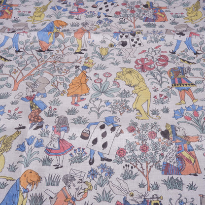 100% linen fabric - Alice in Wonderland by Voysey - Victorian Art crafts - Historical pattern for upholstery dress making 2984