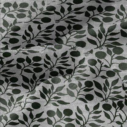 100% LINEN Fabric William Morris Rosehip green gray - oatmeal linen fabric with botanical print - Victorian Art Craft Historical 3296