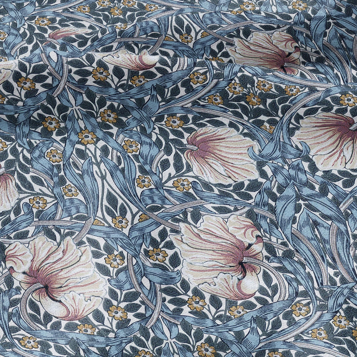 100% LINEN fabric - William Morris Pimpernel mineral - British Victorian flax - sewing upholstery home decor or clothing 3819