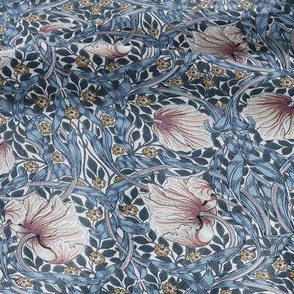 100% LINEN fabric - William Morris Pimpernel mineral - British Victorian flax - sewing upholstery home decor or clothing 3819