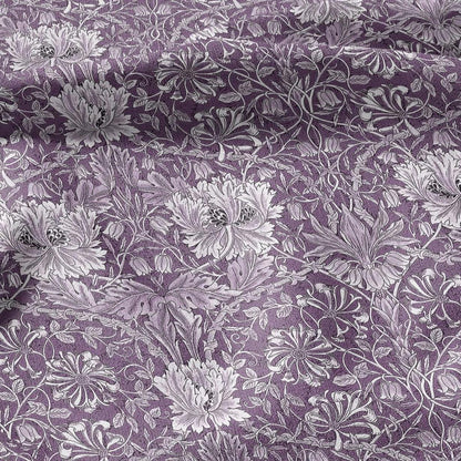 100% linen fabric William Morris Honeysuckle pale purple print - Victorian Art crafts - Historical  upholstery dress making 3282
