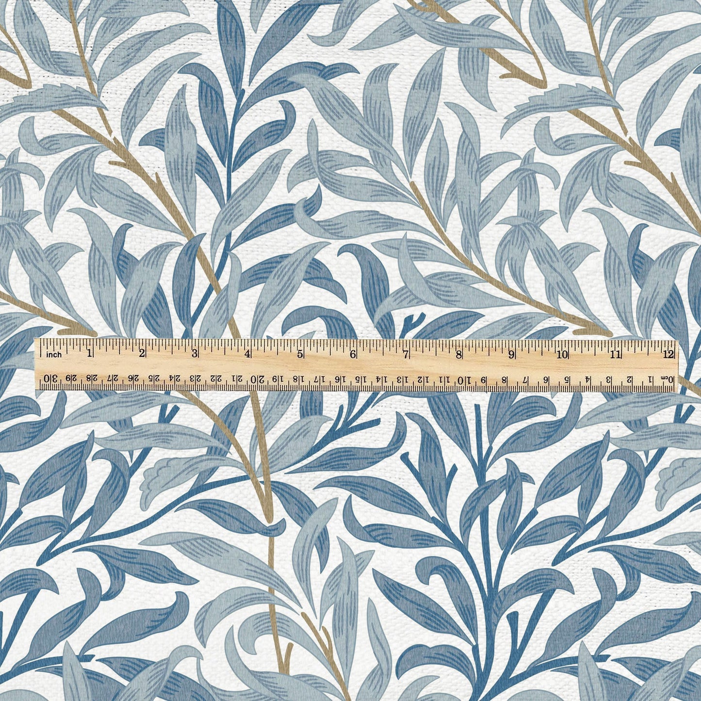 William Morris Willow Bough blue 100% LINEN Fabric - British linen floral upholstery home textile Victorian fabrics 3195