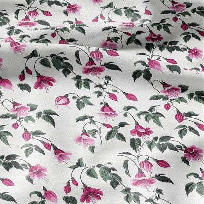 100% LINEN Fabric Fuchsia linen - red purple white green floral fabric for upholstery home decor dress making 2377