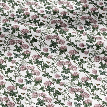100% linen fabric Clover blossom - floral couture upholstery home textile botanical fabrics 3727