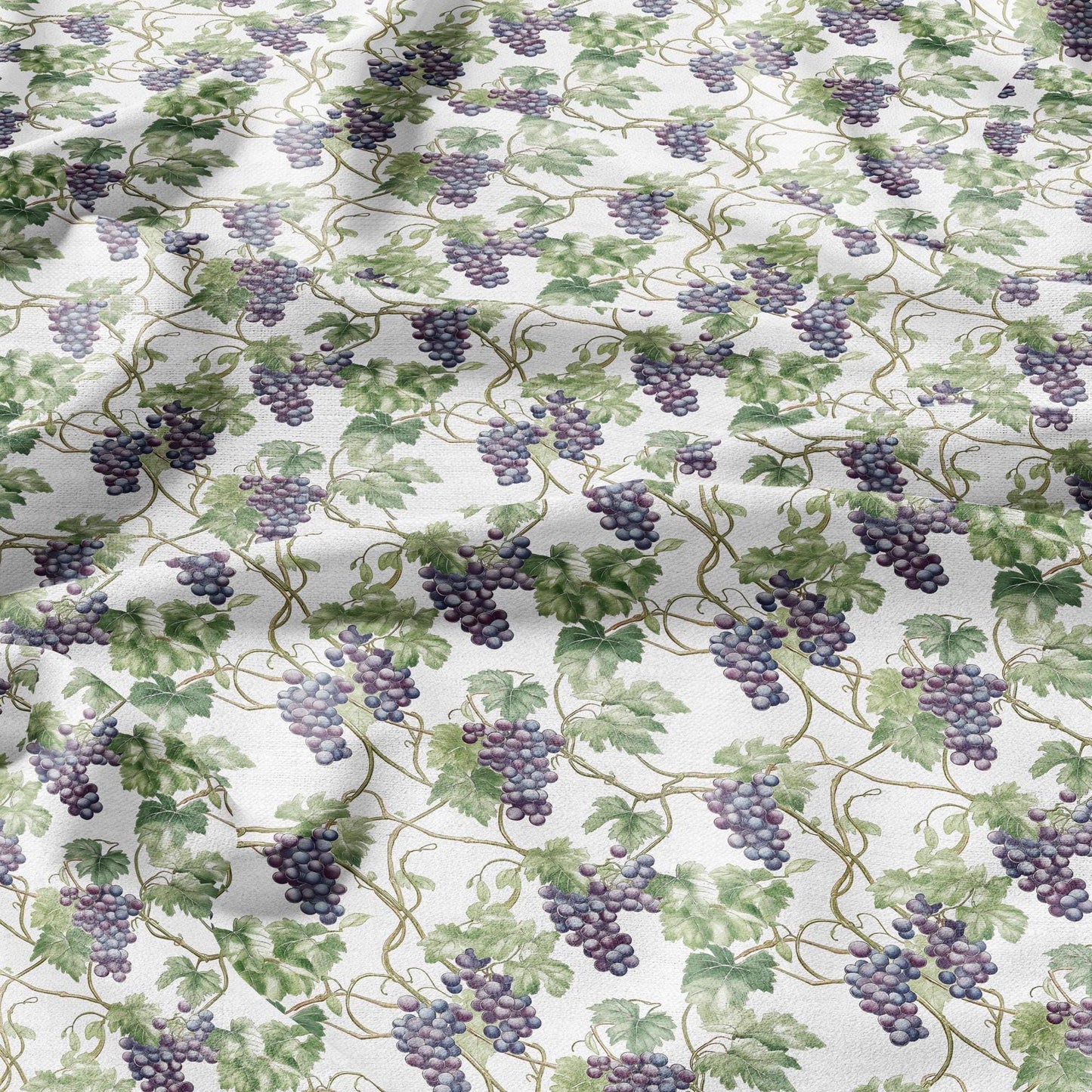 100% LINEN Fabric Grapes vine pattern - floral botanical Fruit heavy linen fabric for upholstery home decor clothing dressmaking