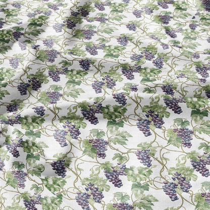 100% LINEN Fabric Grapes vine pattern - floral botanical Fruit heavy linen fabric for upholstery home decor clothing dressmaking