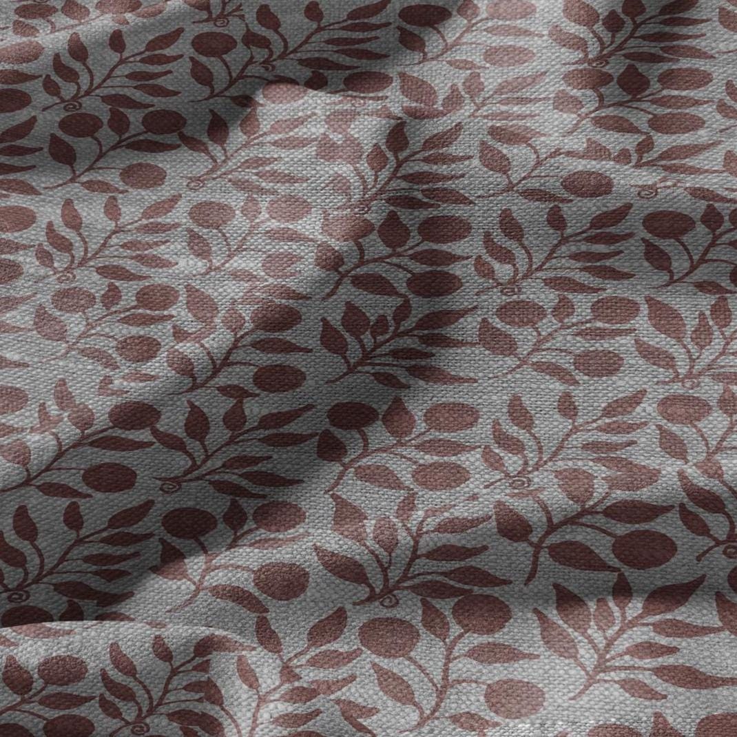 100% LINEN Fabric William Morris Rosehip pink gray - oatmeal linen fabric with botanical print - Victorian Art Craft Historical 3280