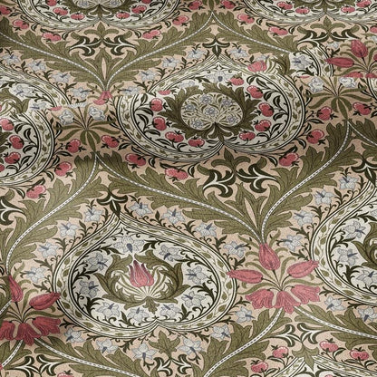 William Morris Eden green print on 100% LINEN - Victorian Art crafts linen Fabric - botanical Historical upholstery home textile