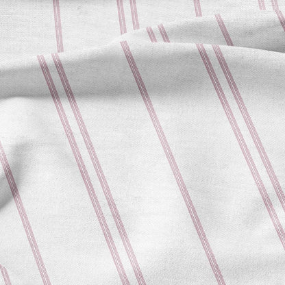 100% LINEN Fabric Herritage red Striped print -  on oatmeal or white linen for upholstery curtains dress making 2844