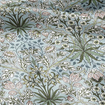 100% LINEN Fabric William Morris Hyacinth pale green print - British linen floral upholstery home textile Victorian fabrics 3261