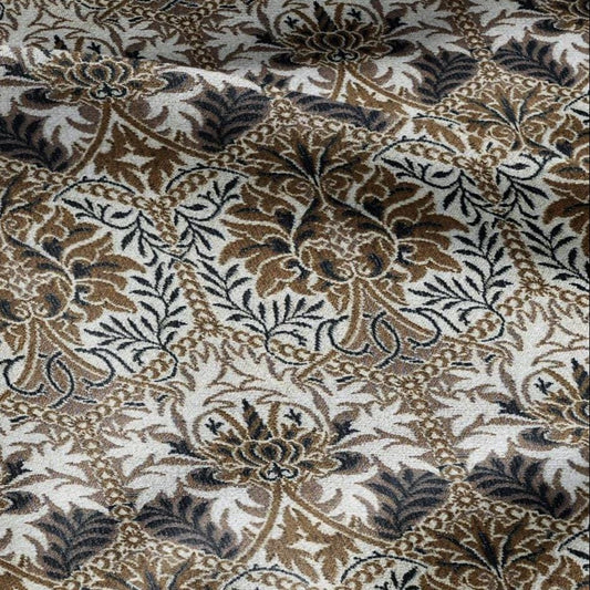 William Morris Honeycomb brown print 100% LINEN Fabric - British linen floral upholstery home textile Victorian fabrics 3233