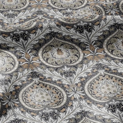 William Morris Eden grey print on 100% LINEN - Victorian Art crafts linen Fabric - botanical Historical upholstery home textile