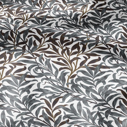 William Morris Willow Bough gray brown 100% LINEN Fabric - British linen floral upholstery home textile Victorian fabrics 3174