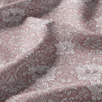 100% linen fabric William Morris Honeysuckle brown print - Victorian Art crafts - Historical pattern fabric upholstery dress making 3264