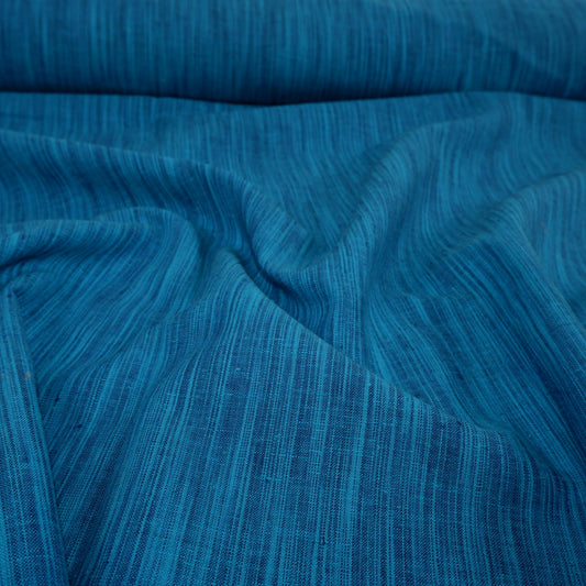 Premium Linen striped Fabric in blue | Naples stripe Medium weight multicolor stripes  Copenhagen Stripe