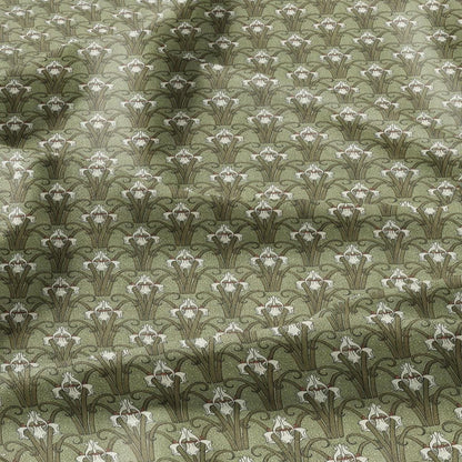100% linen Iris prints fabric for Curtain Upholstery Cushion - wildflower Art deco flower print fabric for dress making sewing