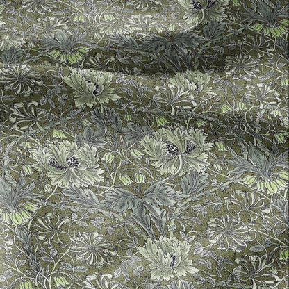 100% linen fabric William Morris Honeysuckle green print - Victorian Art crafts Historical pattern fabric upholstery dress making 3286