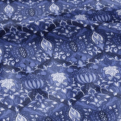 100% LINEN Fabric William Morris Granada blue print - British linen floral upholstery home textile Victorian fabrics 3234