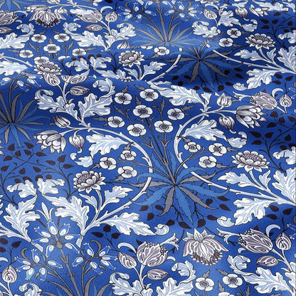100% LINEN Fabric William Morris Hyacinth blue print - British linen floral upholstery home textile Victorian fabrics navy blue 3146