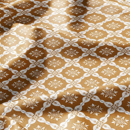 100% LINEN Fabric yellow - geometric block print- for upholstery home decor - medium for dress making 2922