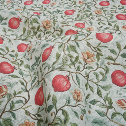 100% LINEN Fabric Pomegranate pattern - floral botanical Fruit heavy linen fabric for upholstery home decor clothing dressmaking