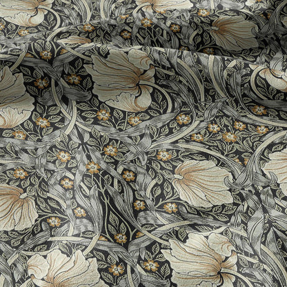 100% LINEN fabric - William Morris Pimpernel sage green -  British Victorian Art Craft flax - sewing upholstery home decor or clothing 3817