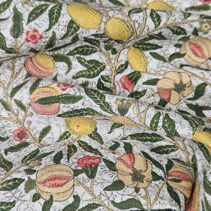 100% linen fabric with William morris Pomegranate print -Art crafts Victorian flax fabric upholstery heavy or medium dressmaking 2742