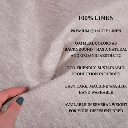 100% LINEN Fabric printToile de jouy Paris - oatmeal linen fabric with landscape print - heavy for home decor clothing 2759