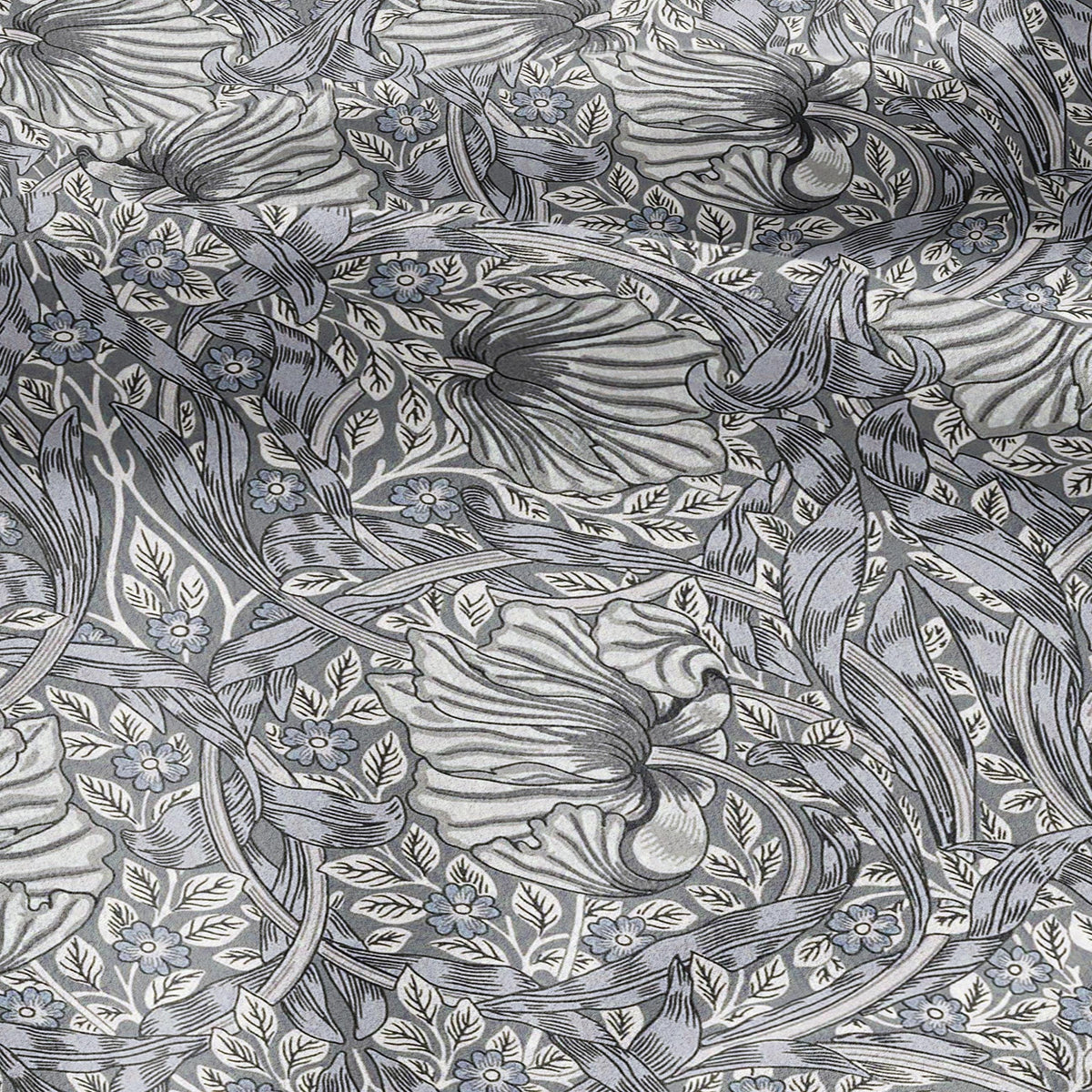 100% LINEN fabric - William Morris Pimpernel grey - British Victorian flax - sewing upholstery home decor or clothing 3815