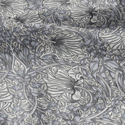 100% LINEN fabric - William Morris Pimpernel grey - British Victorian flax - sewing upholstery home decor or clothing 3815