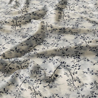 100% LINEN Fabric Abstract Watercolor Wabi Sabi tree print -  modern contemporary print on linen fabric upholstery dress making curtains