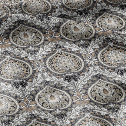 William Morris Eden grey print on 100% LINEN - Victorian Art crafts linen Fabric - botanical Historical upholstery home textile