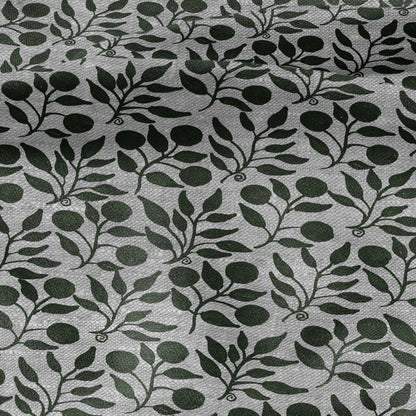 100% LINEN Fabric William Morris Rosehip green gray - oatmeal linen fabric with botanical print - Victorian Art Craft Historical 3296