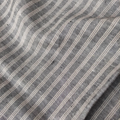 Premium Linen striped Fabric in blue natural linen | Marseille stripe Medium weight stripe fabrics for home textile curtains jackets