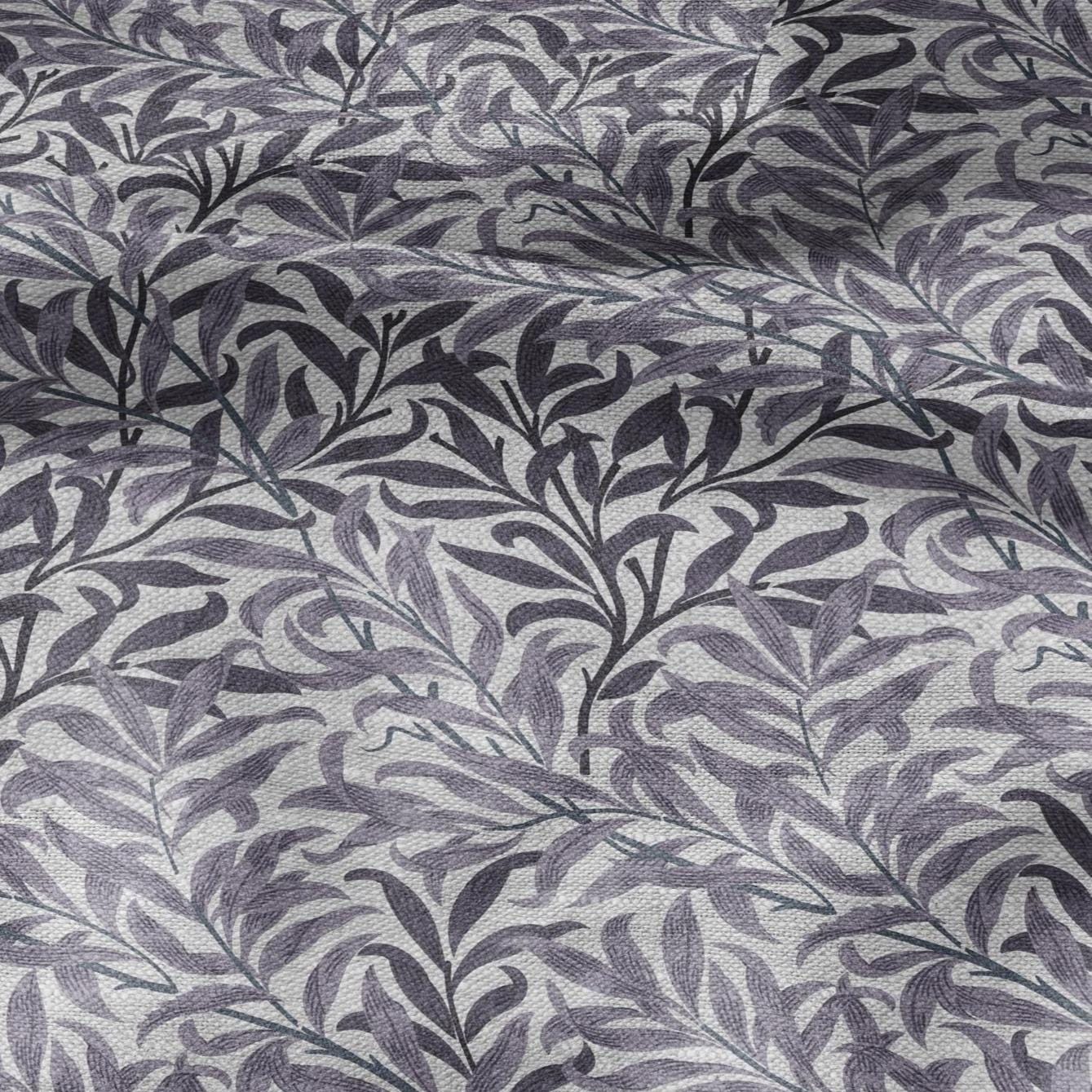 100% LINEN Fabric William Morris Bough Willow - oatmeal natur linen fabric with botanical print - Victorian Art Craft Historical 3186