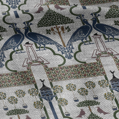 100% linen fabric - The Squire's Garden by Voysey - Victorian Art crafts - Historical pattern home decor dress making 3621