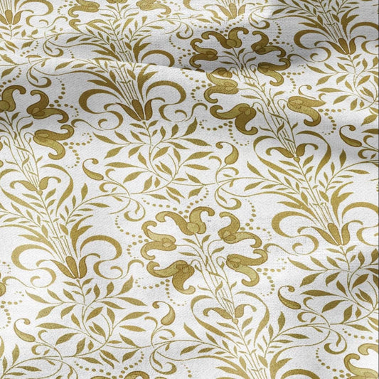 100% LINEN Fabric Herritage print - Day lewis Foreman Seed - 2948 - yellow floral on oatmeal or white linen for upholstery curtains dress making