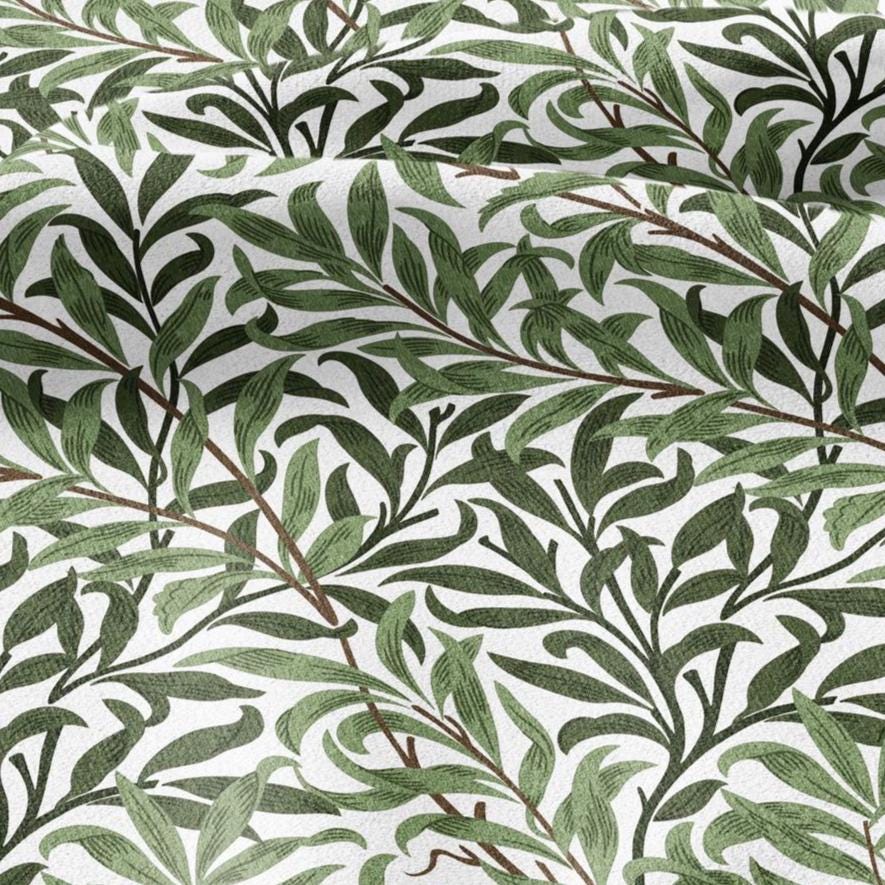 William Morris Willow Bough green print 100% LINEN Fabric - British linen floral upholstery home textile Victorian fabrics 3182