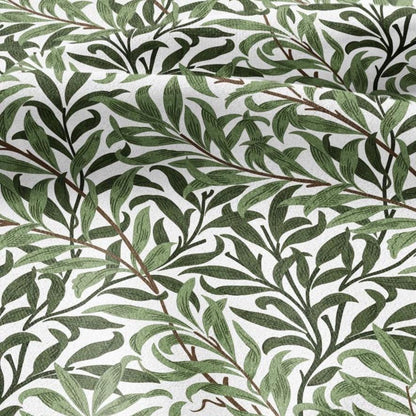 William Morris Willow Bough green print 100% LINEN Fabric - British linen floral upholstery home textile Victorian fabrics 3182