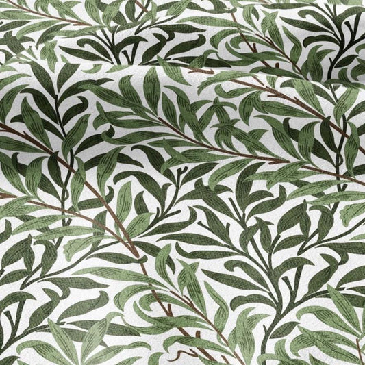 William Morris Willow Bough green print 100% LINEN Fabric - British linen floral upholstery home textile Victorian fabrics 3182